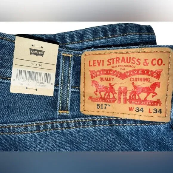 Levi's Men's Blue Jeans Size 34x34 517 Bootcut NWT - Picture 6 of 8